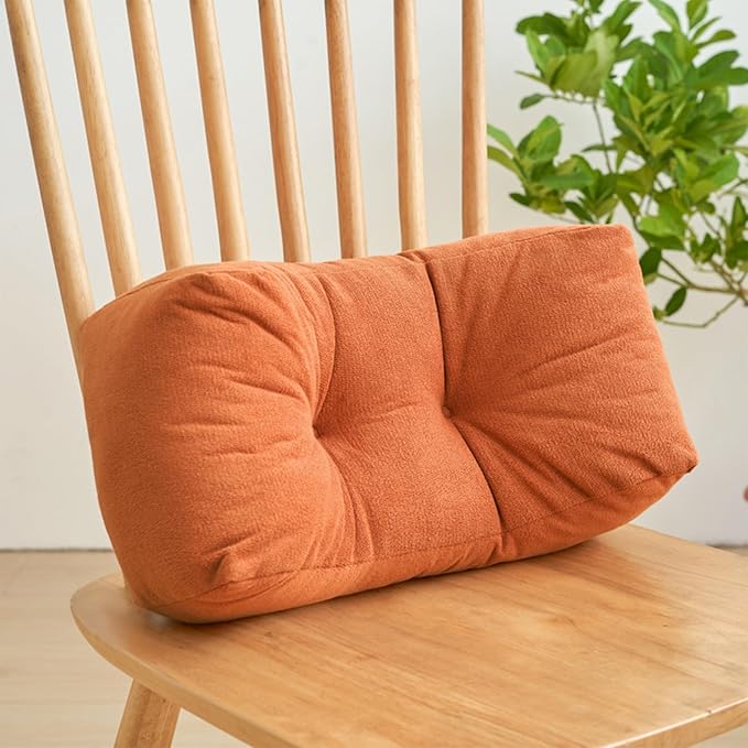 Back Pillow for Chair, Lumbar Support Pillow for Office Chair Lower Back Pain Relief Soft Cushion Car Bed Couch Sitting High Elasticity (Orange, 35cm*16cm*20cm)