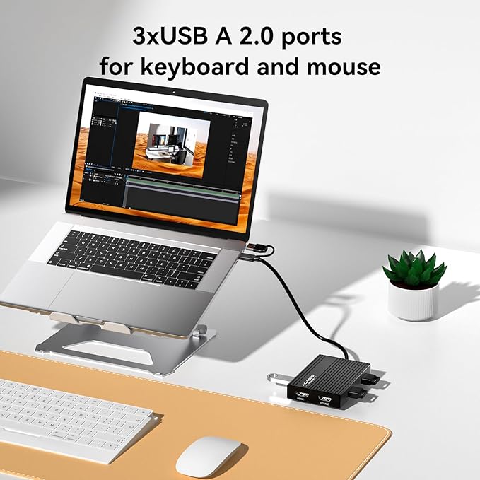 ACASIS USB C to Dual HDMI DisplayLink Adapter, 4K@60Hz, 2 HDMI & 3 USB-A Ports, 100W PD Charging, USB C DisplayLink Docking Station for Mac M1/M2/M3/Windows,USB A/C to Dual Monitor Adapter (Black)