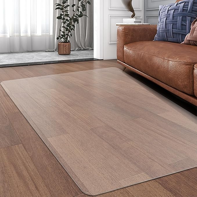 Azadx Office Chair Mat for Hardwood Floor, 6'9' Clear Desk Protector, Large Easy Glide Rolling Plastic Mat for Dining and Living Room