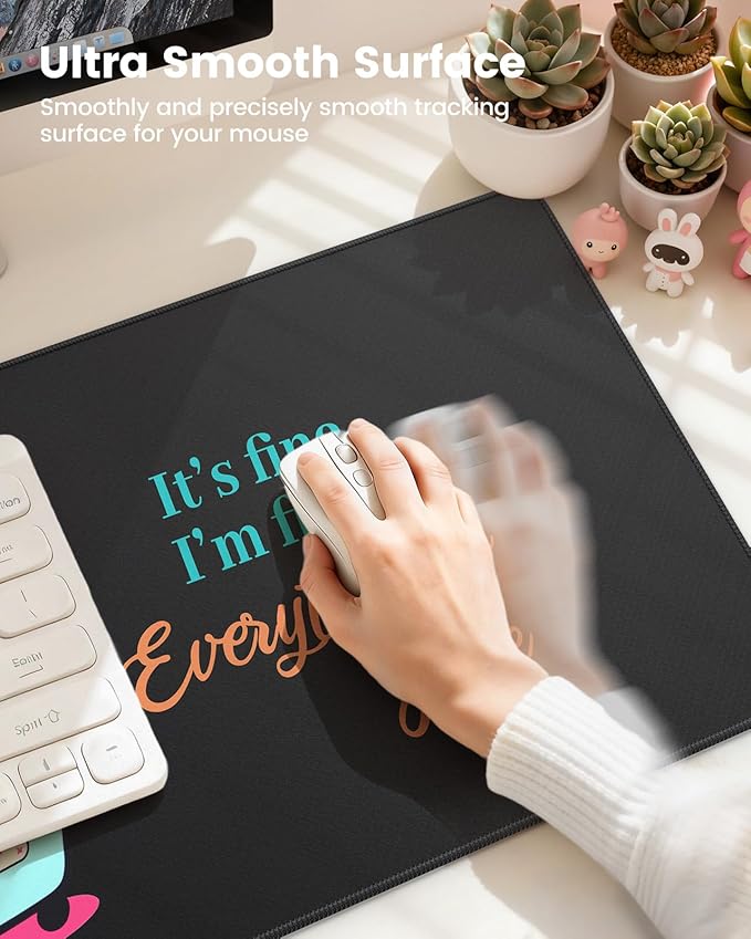 HAOCOO Mouse Pad with Wrist Rest, Dumpster Fire Funny Office Desk Accessories, XXL Desk Mat Set Office Decor, Keyboard Wrist Rest, Ergonomic Mouse Pad(Black)