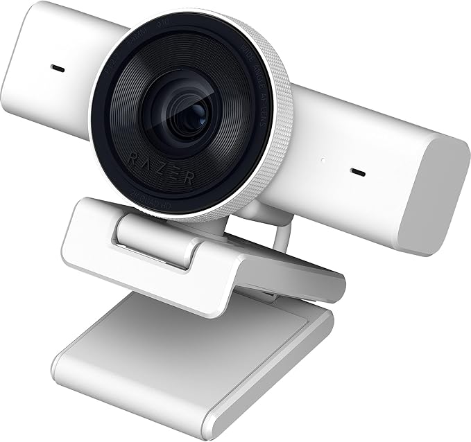 Razer Kiyo V2 X Streaming Webcam: 1440p 60 FPS - Auto Focus - Built-in Microphone - Wide Angle Lense - Integrated Privacy Shutter - Works with OBS, Xsplit, Streamlabs, Discord, Zoom, Teams - White