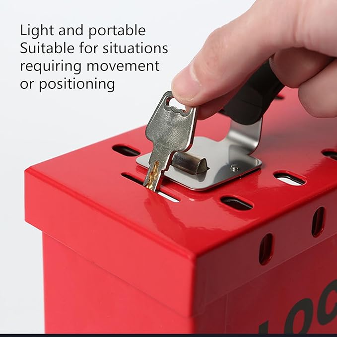 Group Lock Box, Portable Transparent Window Safety Lockout Tagout Box for Office Shopping Mall Home Company