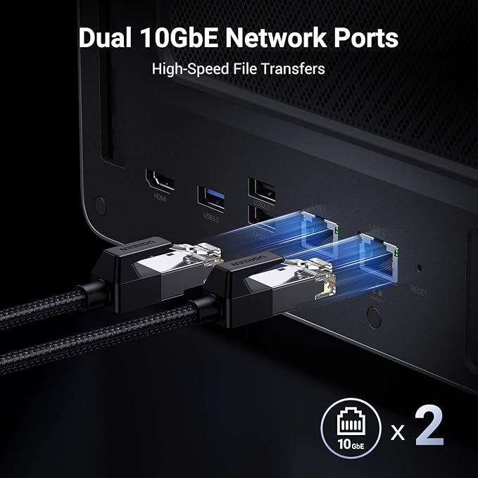 UGREEN NAS DXP6800 Pro 6-Bay Desktop NAS, Intel i5 1235u 10-Core CPU, 8GB DDR5 RAM, Built-in 128G SSD for System, 2X 10GbE, 2XM.2 NVMe Slots, 8K HDMI, 2XTBT4, Network Attached Storage (Diskless)
