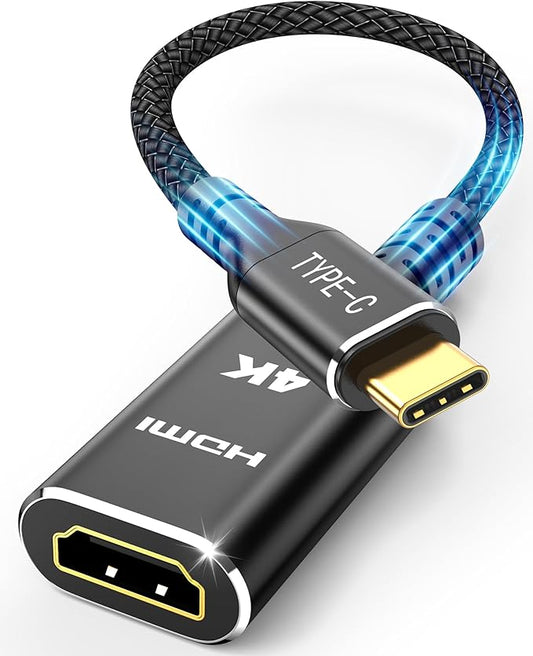 Highwings 4K@60Hz USB C to HDMI Adapter, [High Speed, Thunderbolt 3/4] USB Type C to HDMI Adapter Groundbreaking Performance, Compatible for iPhone 15 Pro/Max, MacBook Pro/Air, iPad, iMac and More