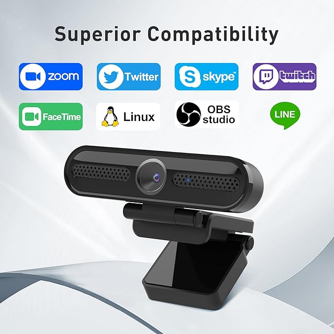 saylas 2K Webcam with Microphone, 78°FOV FHD PC Camera with 2K/30fps, 1080P/60fps, Privacy Cover, Plug & Play USB Web Cam, Autofocus, External Webcam for PC, Computer Web Camera for Laptop, Mac, Zoom