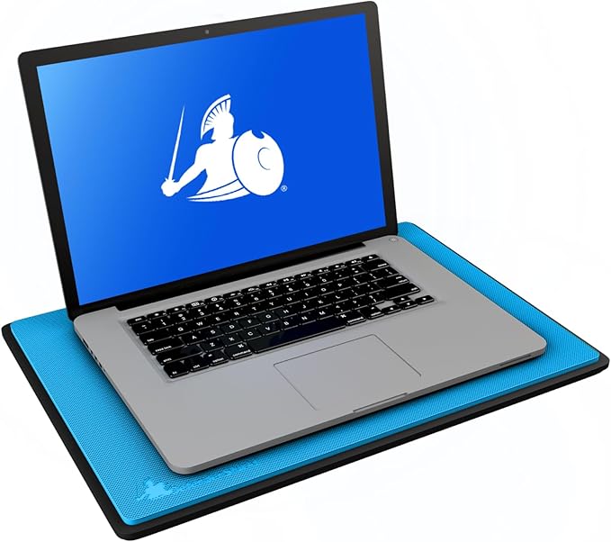 DefenderShield Laptop Pad for EMF Protection – DefenderPad EMF Blocker Pad That Protects from Heat, Battery & Wireless RF Emissions – Durable, Non-Slip Design for Laptops Up to 17” – Blue