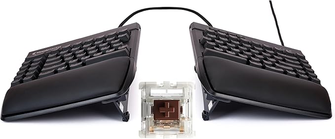 KINESIS Freestyle Edge RGB Plus Split Mechanical Keyboard | Hotswap Tactile Switches | RGB | Ergonomic | Detachable Palm Support | Fully Programmable | Mac Keycaps Included | Lift Kit Included