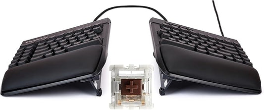 KINESIS Freestyle Edge RGB Plus Split Mechanical Keyboard | Hotswap Tactile Switches | RGB | Ergonomic | Detachable Palm Support | Fully Programmable | Mac Keycaps Included | Lift Kit Included
