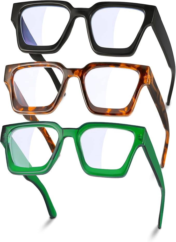 YDAOWKN Oversized Blue Light Blocking Glasses for Woman Rectangle Frame Fashion Chic Preppy Anti Eyestrain