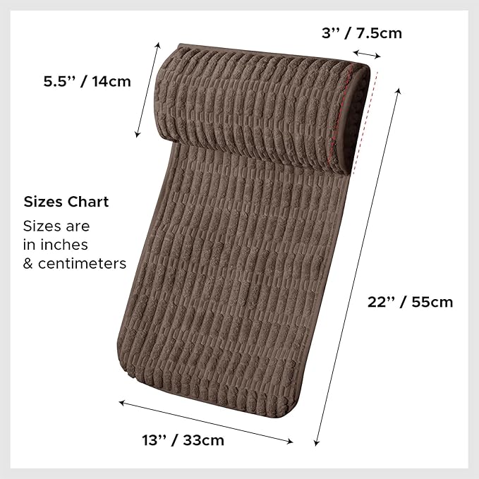 WdFour Headrest Memory Foam Pillow, Support Cushions for Neck, Back or Leg for Sofas, Recliners, Office Chairs, Massage Chairs for Neck Pain Relief and Cervical Support. (Brown, 13" Wx5.5 Lx3 D, 1PC)