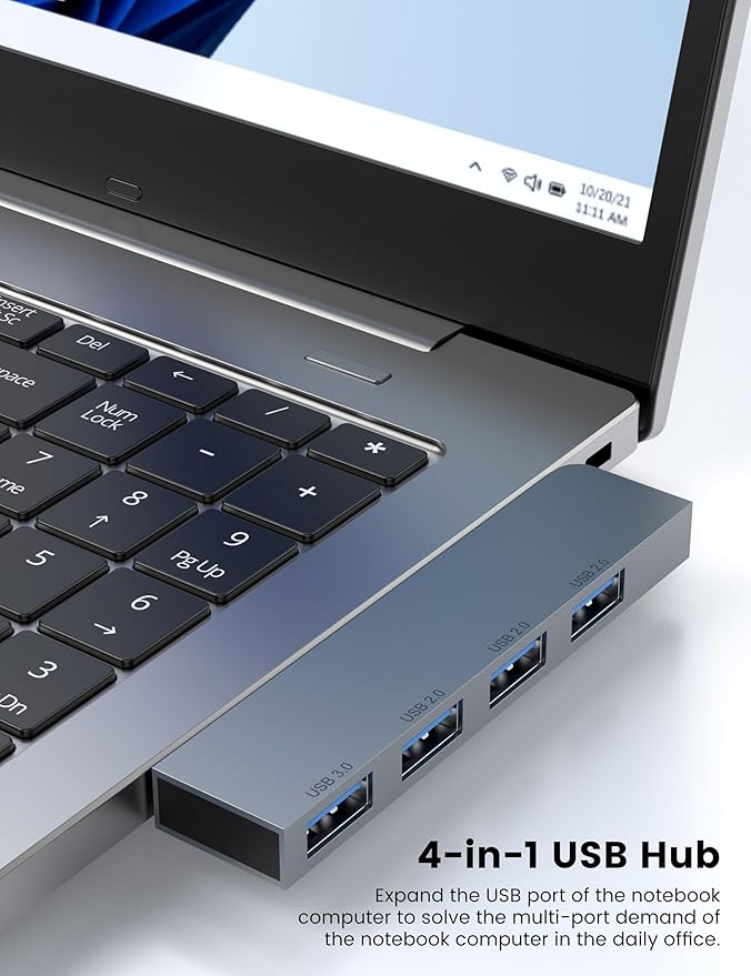 USB Hub(1 Right and 1 Left), Fidioto 4-Port USB Hub(1 * 3.0 Port, 3 * 2.0 Port) USB Splitter USB Expander for Laptop, Xbox, Flash Drive, HDD, Console, Printer, Camera,Keyborad, Mouse