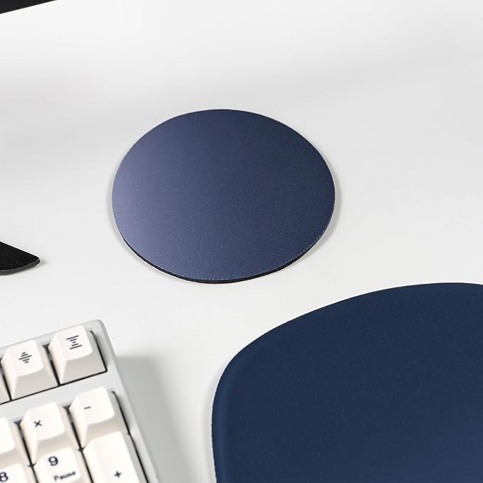 Mouse Pad with Wrist Rest and Coaster, Mouse Wrist Support, Comfort & Support for Typing and Gaming, Reduces Fatigue (2, Blue)