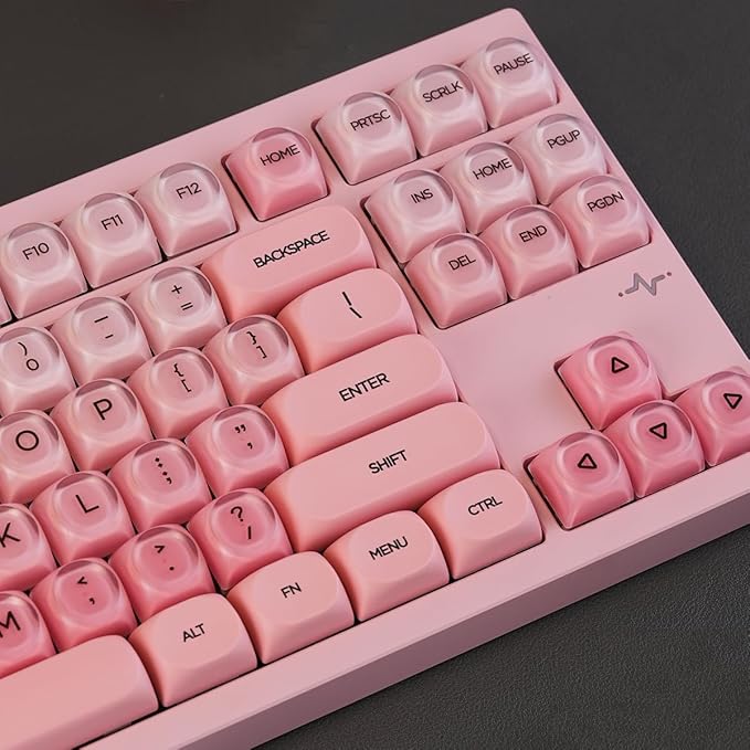 Sumgsn 132 Keys PBT Jelly Keycaps MOA Profile Sakura Pink Foundation Keycaps Comaptible with Wooting Keyboard 61/64/87/104/108 Cherry Mx Switches Mechanical Keyboards