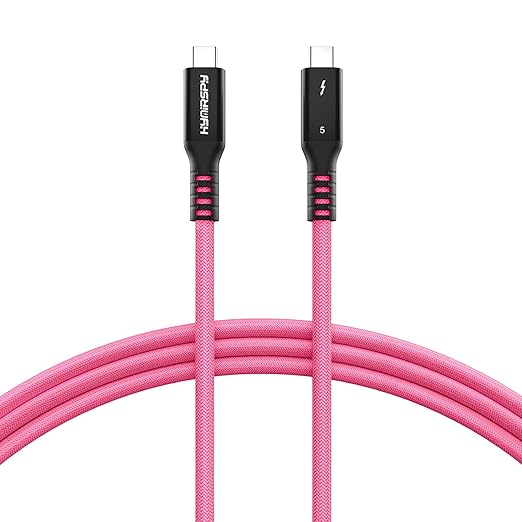 80Gbps Thunderbolt 5 Cable 6.6ft USB C to USB C Cable, 240W(5A) Charging Cord, Braided Type C Cable Compatible for Dual 16K/8K/4K Display, USB8, SSD, eGPU, Mac Studio/mini, iPhone