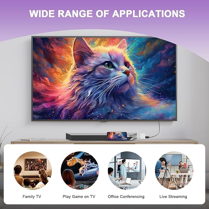 [Apple MFi Certified] 2 in 1 Lightning and USB-C to HDMI Adapter for iPhone,4K@60Hz DVI Lightning Type C Digital AV HDMI Adapter Cord for iPhone 17 16 15 14 13 12 11 XS XR X 8 HDTV/Projector/Monitor