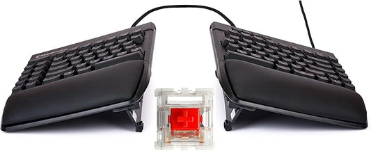 KINESIS Freestyle Edge RGB Plus Split Mechanical Keyboard | Hotswap Linear Switches | RGB | Ergonomic | Detachable Palm Support | Fully Programmable | Mac Keycaps Included | Lift Kit Included