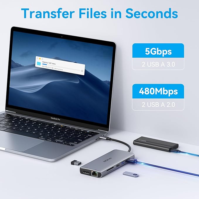 USB C Docking Station 3 Monitors,USB C Hub with 2 HDMI, DisplayPort, 100W PD, 4 *USB, Gigabit Ethernet, SD/TF Card Reader, Audio Port,Multiport Adapter for Laptops,HP, Dell, Lenovo, Surface