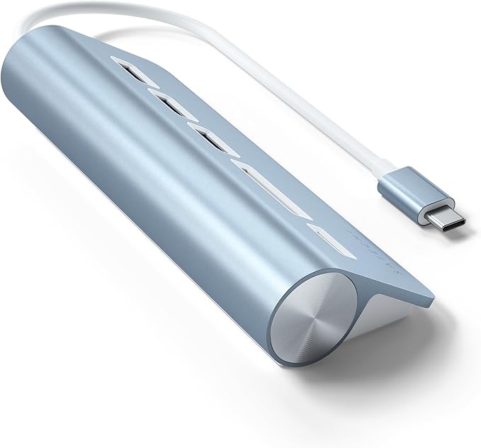 Satechi USB C Hub for Desktop, USB C Hub with 3 USB-A 3.0 Data Ports, Micro/SD Card Readers, USBC Hub for MacBook Air/Pro M5/M4, Dell, HP, Surface, Lenovo - Blue