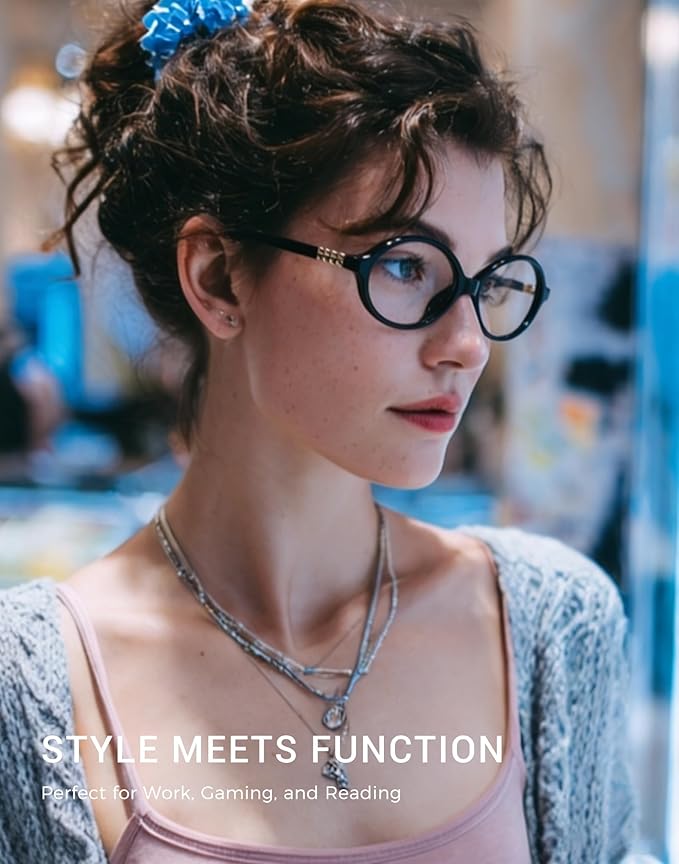 Slocyclub 2 pack Fashion Oval Glasses for Women Men Vintage Oval Small Frame Eyeglasses Retro Blue Light Blocking Glasses with Eyeglass Case, Black and Whiskey Tortoise