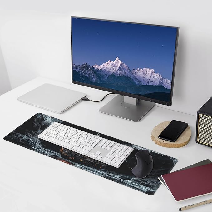 Pirate Ship Desk Mat Large Gaming Mouse Pad Pirate Ship Extended Mousepad Big in Laptop Computer Mouse Keyboard Mat for Office Desk Decor 31.5x12 in