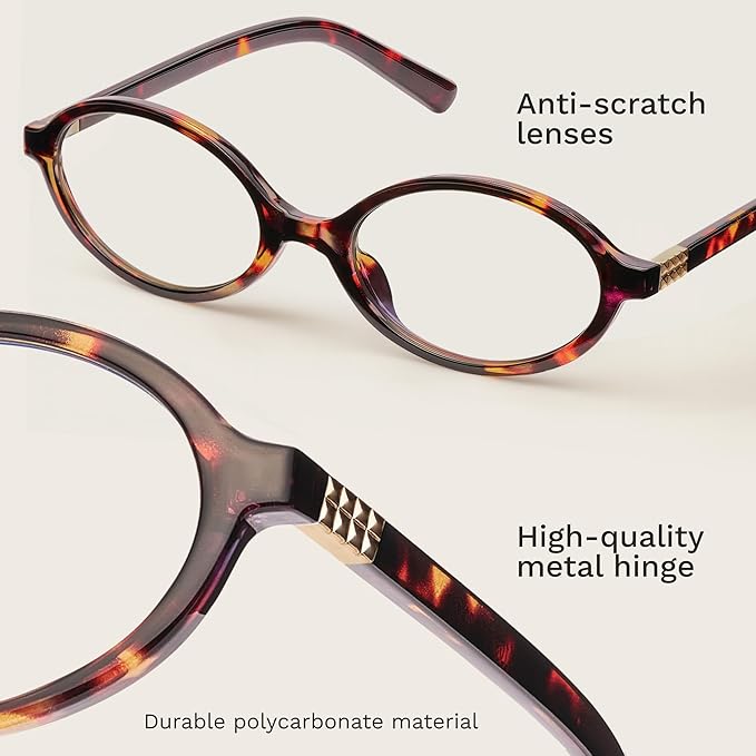 livho Blue Light Glasses for Women – Y2K Aesthetic Frame with Blush Pink Case, 90s Vibe for Screen Time Blue Light Blocking