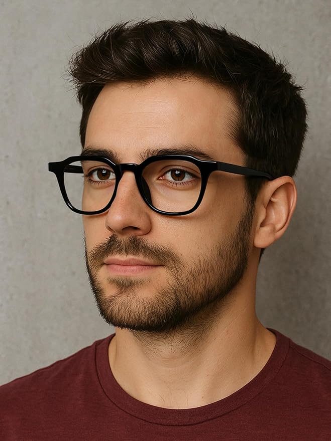Dollger Blue Light Blocking Glasses For Woman Men Thick-Framed Square Non-Prescription, For Computer,Gaming, Phone Use