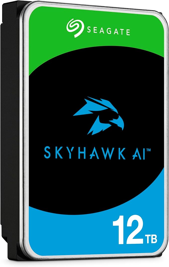 Seagate Skyhawk AI 12TB Video Internal Hard Drive HDD – 3.5 Inch SATA 6Gb/s 256MB Cache for DVR NVR Security Camera System with in-House Rescue Services – Frustration Free Packaging (ST12000VE003)