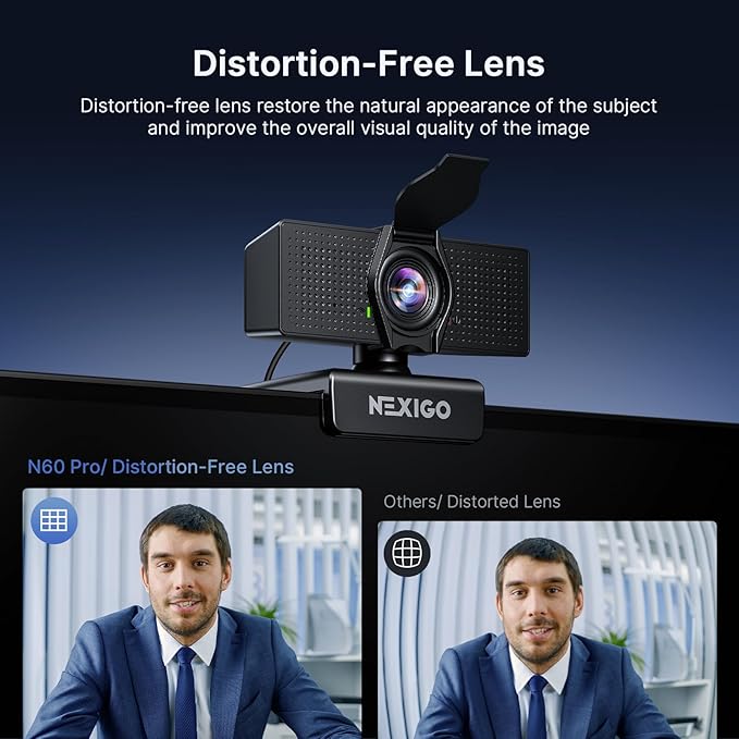 NexiGo N60 Pro 4K Webcam for PC, 4K UHD Sony Sensor, Autofocus, 1080p 60 fps, Noise-Canceling Mics, Privacy Cover, Distortion-Free Lens, 4X Digital Zoom, Works with Switch 2/Zoom/Teams/Google Meet