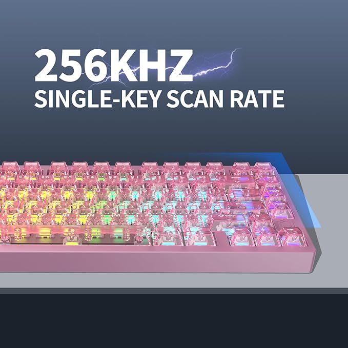 MG75PRO 81 Keys Wired Magnetic Switch Mechanical Keyboard, Hall Effect, 8KHZ/ARGB/CNC Aluminum, Gasket Structure Gaming Keyboard(Pink)