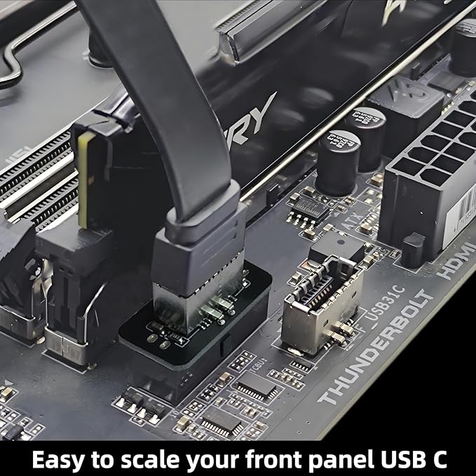 USB 3.2 Gen 1 to USB 3.2 Gen 2 Header Adapter Front Panel Connector Motherboard 19Pin USB 3.0 to Type-E/USB C