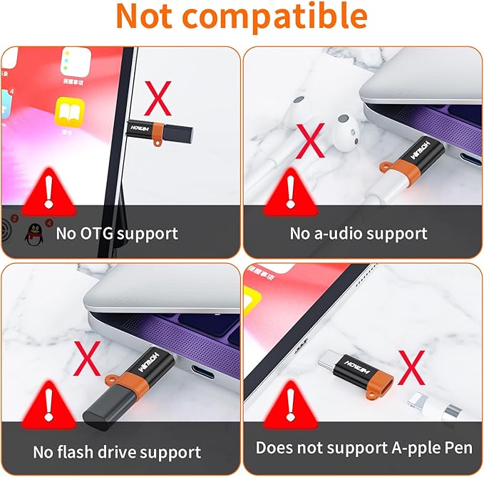 Light-ning to USB C Adapter 2 Pack,Light-ning Female to USB C Male Adapter,PD/QC Fast Charging 480Mbps Data Transfer for M-acBook Phone 17/16/15 Serie Pad G-alaxy P-ixel,Not for Headphones/OTG Black
