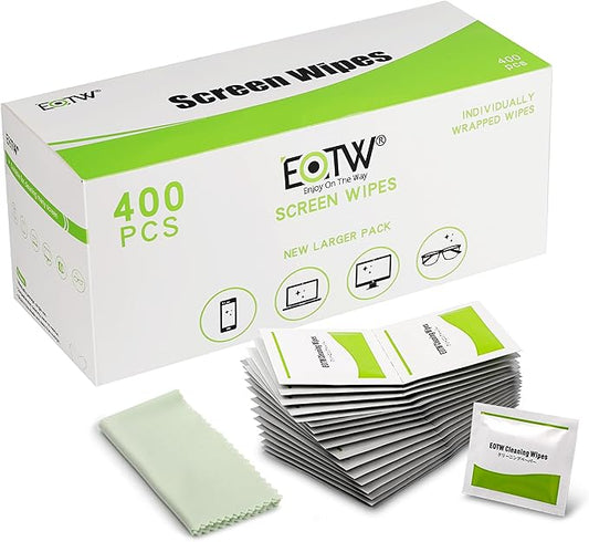 Screen Wipes Individually Wrapped, EOTW Pre-moistened Computer Phone Lens Cleaning Wipes for iPhone iPad Tablet PC Computer LED Screen, Pack of 400