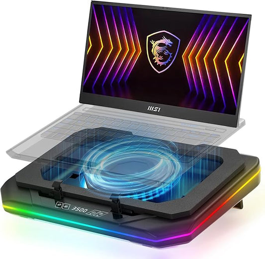Cooling Pad for Msi Raider Katana Titan Stealth Vector Creator Prestige Summit Cyborg Sword Pulse 14 15 16 17 18 inch Gaming Laptop, with Ultra Powerful Booster Turbo Cooling Fan Can Fast Cooling