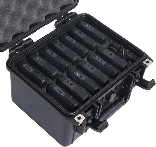 Case Club 14 External Hard Drive Case. Waterproof, Airtight, & Heavy Duty. Includes Pressure Relief Valve, Folding Handle, Padlock Holes, O-Ring Seal.