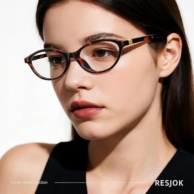 Blue Light Glasses for Woman - Fashion Small Oval Frame Blue Light Blocking Glasses for Gaming/Cumputer
