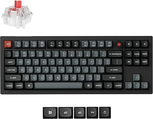 Keychron V3 8K TKL Wired Mechanical Keyboard, 8000 Hz Polling Rate QMK/VIA Programmable Hot-Swappable Gaming Keyboard with Knob, South-Facing RGB, Ergonomic PBT Keycaps for Mac Windows Linux