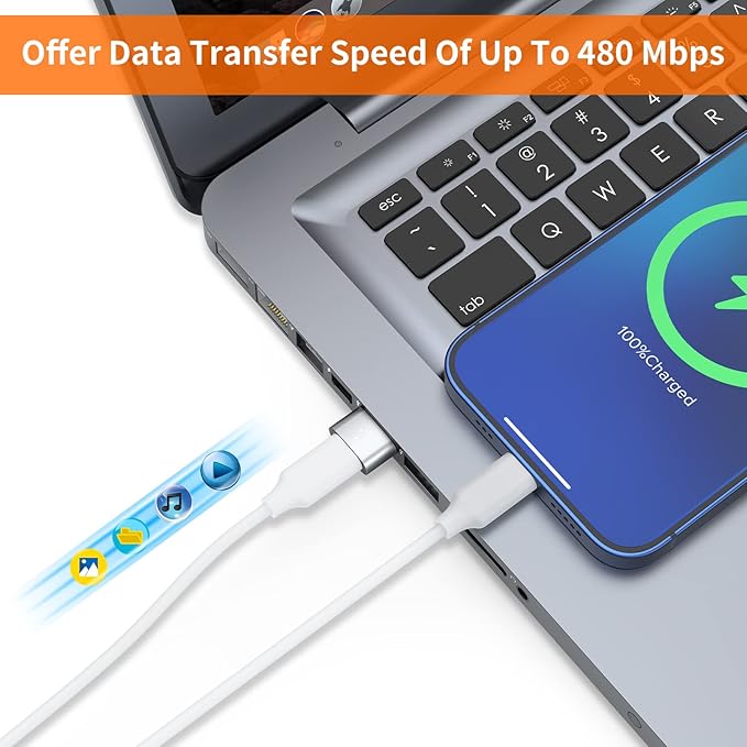 JXMOX USB to USB C Adapter 4-Pack,USB C Female to A Male Charger Type C Converter for Apple Watch Ultra iWatch 8 SE,iPhone 16 15 14 13 12 11 Plus Pro Max Mini,Samsung Galaxy Note 20 S24 S23 S22 Ultra