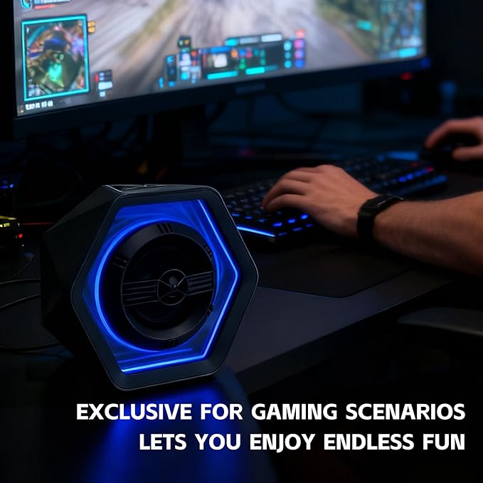 PC Gaming Speakers Maximum 50W for Laptop Mac Desktop Computer Woofer Speakers Bluetooth USB AUX Inputs RGB Lights Multimedia Speakers