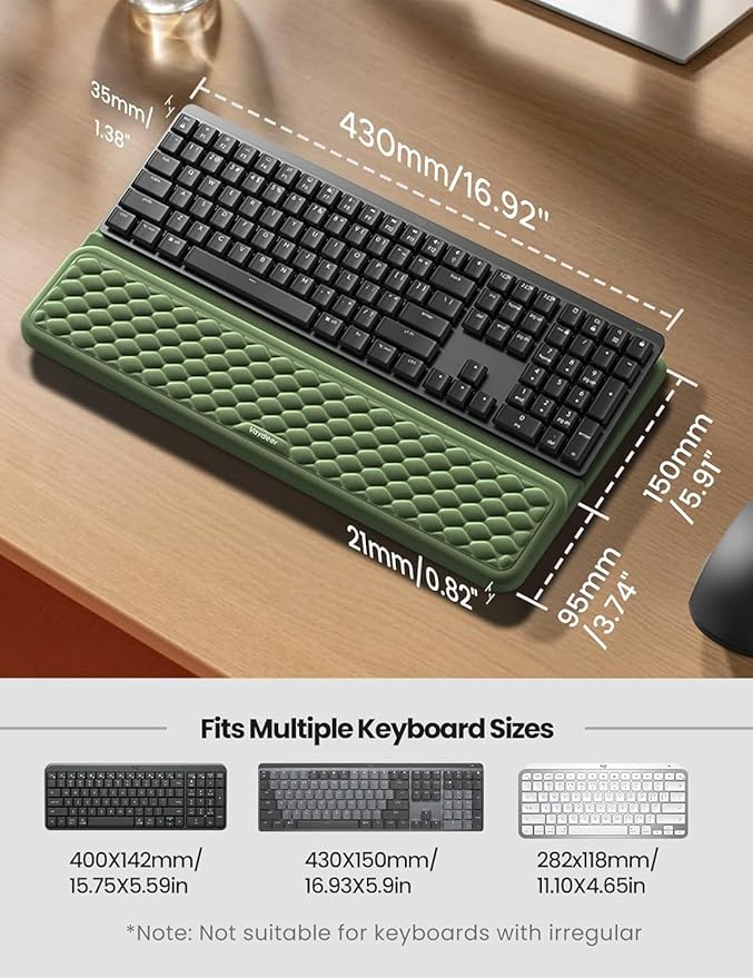 Vaydeer Keyboard Stand and Mouse Pad Set with Wrist Rest, Soft Memory Foam Wrist Support, Ergonomic Wrist Cushion for Desk, Relieves Carpal Tunnel Pain, Palm Hand Typing for Office, Gaming, Pink