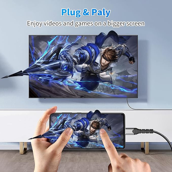 USB-C to VGA Adapter 3.3ft Cable,Plug & Play Type-C to VGA (15-Pin) Adapter with Metal Woven Shielding & Anti-Interference Ability,Projector,HDTV,Computer