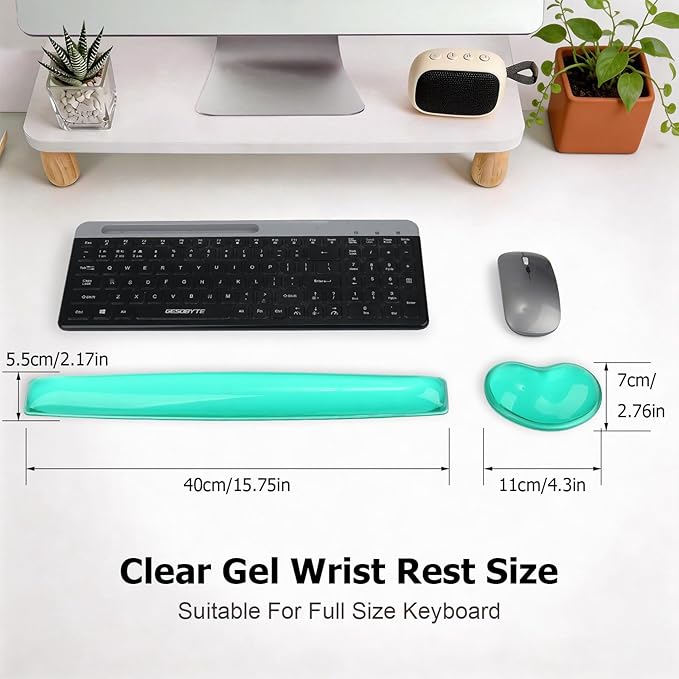 Gel Keyboard & Mouse Wrist Rest Set - Keyboard Wrist Rest Pad & Mouse Support for Office Gaming Pad Computer Laptop Ergonomic Comfortable Pain Relief- Pad Set