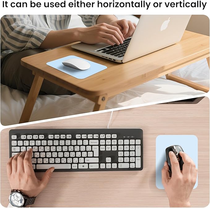 Small Mouse Pad 6 x 8 Inch, Horizontal and Vertical Flexible use. Great for Traveling, Wireless laptops, Keyboard Trays, Offices, etc. (Blue)
