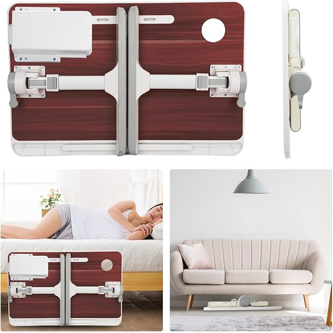 Laptop Desk for Bed - Foldable Laptop Stand Table with Storage Drawer,USB Lights and Fan,Protable Lap Desk with Adjustable 5 Height and 4 Angle for Sofa Couch Bed Floor