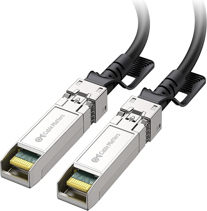 Cable Matters 10Gbps DAC Twinax SFP Cable - 2m / 6.6ft, 10GBASE-CU Passive Direct Attach Copper Twinax SFP+ Cable, Compatible with Cisco, Ubiquiti, Huawei, Netgear, & Supermicro Devices