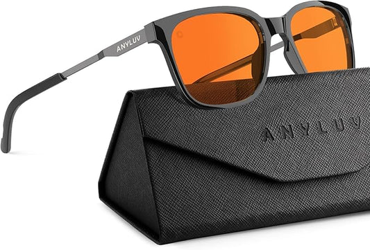 ANYLUV Blue Light Glasses for Men, Lightweight Computer Gaming Glasses, Stylish Anti Eyestrain Blue Light Blocking Men