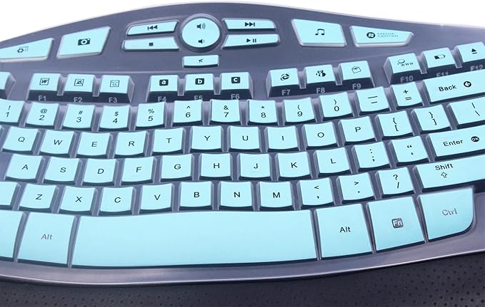 Silicone Keyboard Skin Cover Compatible for Logitech K350 MK550 MK570 Wireless Wave Keyboard, Logitech K350 MK550 MK570 Keyboard Skin (Mint)