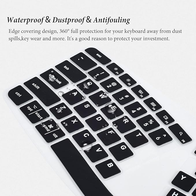 Keyboard Cover Skin for Logitech K860 Ergonomic Keyboard, Logitech Ergo K860 Wireless Ergonomic Keyboard Protector, K860 Split Keyboard Accessories-Black