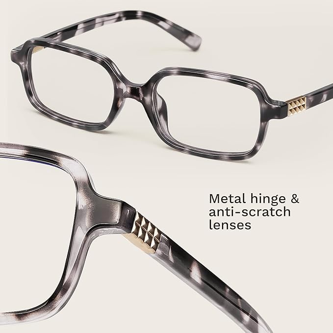 livho Blue Light Glasses for Women – Y2K Aesthetic Frame with Blush Pink Case, 90s Vibe for Screen Time Blue Light Blocking