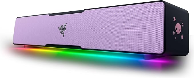 Razer Leviathan V2 X: PC Soundbar - Compact Design - Chroma RGB - USB Type C Power and Audio Delivery - Bluetooth 5.0 - for PC, Laptop, Smartphones, Tablets & Nintendo Switch - Kuromi Edition