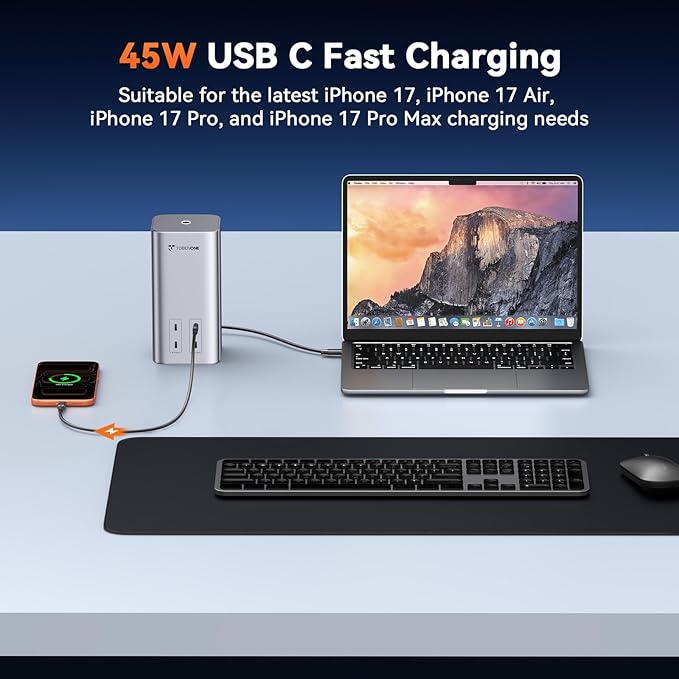 TobenONE 20-in-1 Docking Station 3 Monitors for MacBook, Triple 4K@60Hz Monitor Docking Station with 3 HDMI, 2 DP, 45W PD,150W Charger, 6 USB Ports, Driver-Based,for M1/M2/M3/M4/M5/Windows/Chrome OS